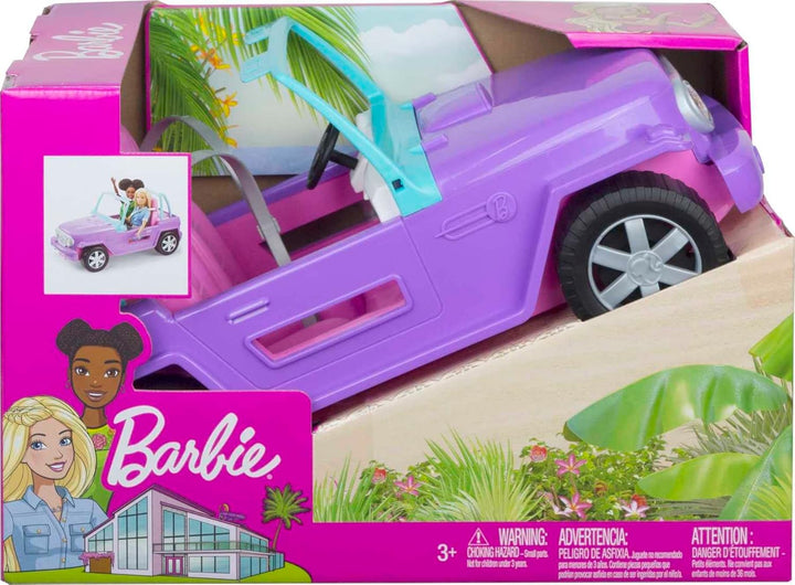 Toy Car, Doll-Sized SUV, Purple Off-Road Vehicle with 2 Pink Seats & Treaded, Rolling Wheels