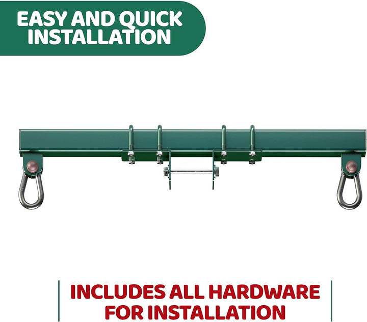 Swing Set Conversion Bracket - No Tree, No Problem, Convert Your Swingset into a Swurfset, Heavy Duty Adjustable Horse Glider Attachment Bracket for Kids Ages 12 and Up, up to 150Lbs (Green)