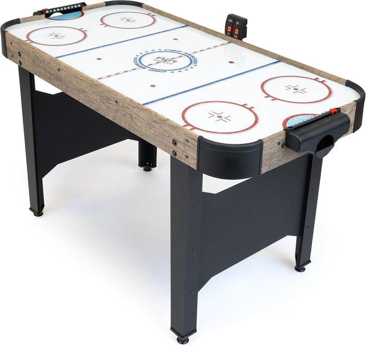 48 Inch Air Hockey Arcade Table for Kids - Oak or Black - Includes 2 Pushers, 3 Pucks, AC Motor, and LED Scoreboard
