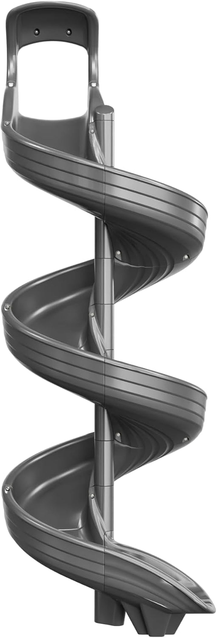 Playground Slide for Kids - Big Spiral Outdoor Slide Attachment for Treehouse or Deck - Plastic Playset Slide for Playground or Backyard with Open Twisty Design - Exit Right - 5 Ft - Gray