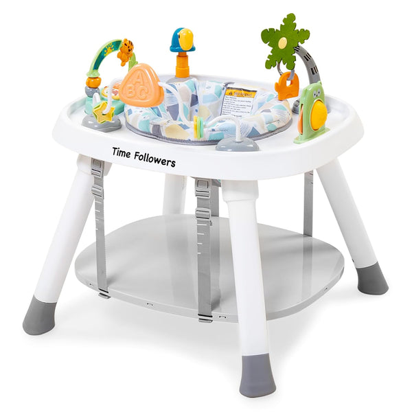 ® 4-In-1 Baby Activity Center | 3 Stage Grow Stationary Standing Toddler Play Table | Tummy Time,Exersaucer, Jumpers & Bouncers | Babies Essential for Baby Ages 6M+
