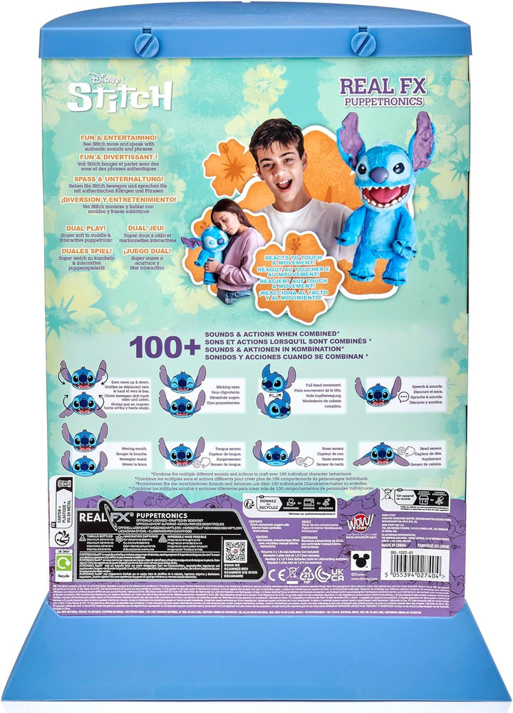 Disney Stitch Puppetronic by Realfx | with a Limited 1St Edition Certificate | Looks, Feels & Sounds Real! | Disney'S Lilo & Stitch | over 100 Action & Sounds | 18" High | Ages 6+