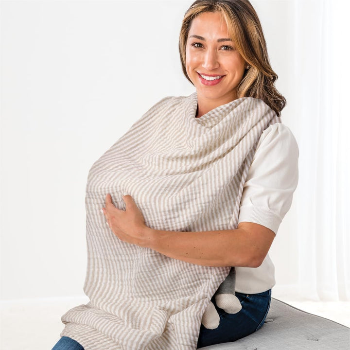 Breastfeeding Boss Multi-Use Cover – a Nursing Cover, Swaddle, Car Seat, Tummy Time Mat & Burp Cloth All in One – Made of Soft Muslin Fabric & Measures 47” X 47” (Mudcloth)