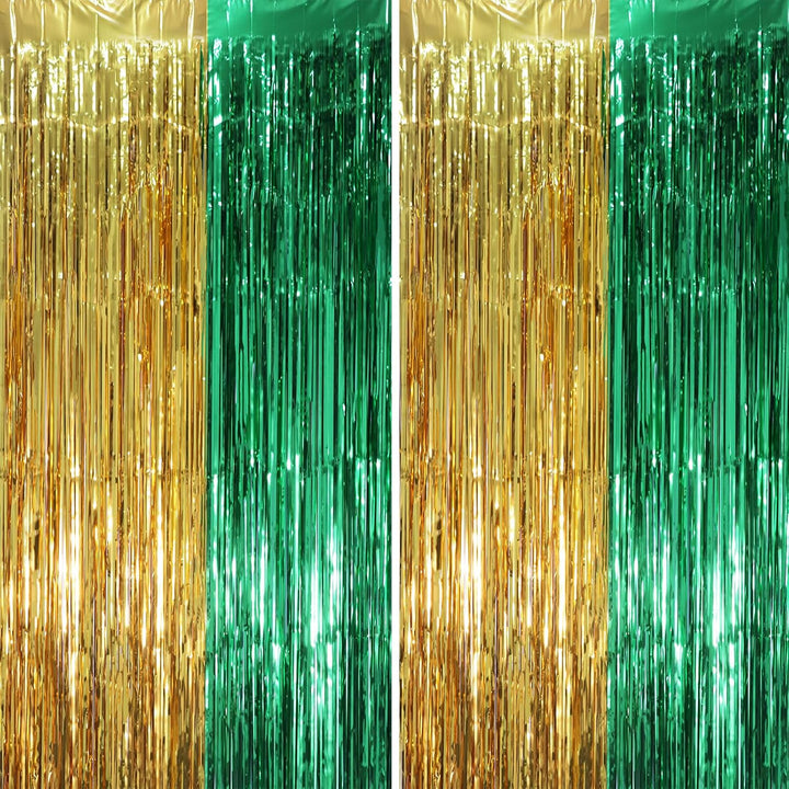 2 Pack Laser Pink Tinsel Foil Fringe Curtains, Mothers Day Pink Decorations, Metallic Tinsel Party Streamers Backdrop for Birthday Bachelorette Graduation Wedding Party Decorations