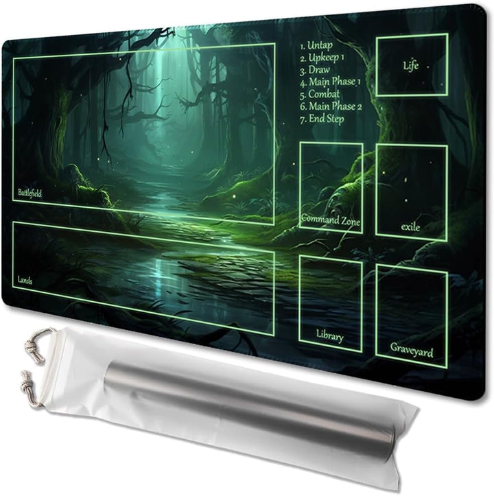 MTG Playmat Size 24X14In Free Storage Bags Non-Slip Backing, Ideal for Card Game Enthusiasts TCG Playmat (Shadow Dragon-No Deck)