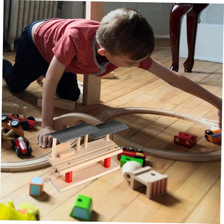 1Set Train Station Platform Educational DIY Plaything for Enhance Creativity Imagination with Interactive Railway Model for Early Learning