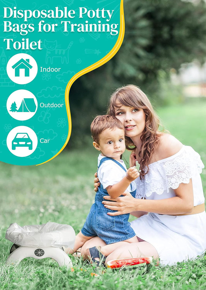 30 Packs Disposable Liners with 200ML Absorbent Pads, Portable Travel Bags Compatible with OXO Tot 2-In-1 Go Potty, Training Liners Fit Most Chairs for Kids, Toddlers