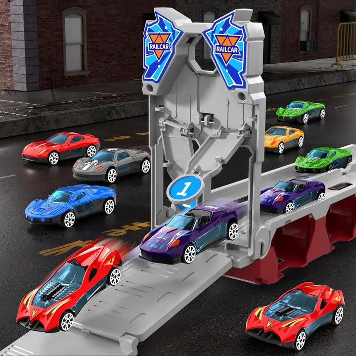 78-Inch Cars Trucks Toys for Toddler 1-3 2-4 3-5 4-7 Years Old Boys Kids, Transport Truck Toys with 24 Pcs Die-Cast Cars, Toys Gifts for 3 4 5 6 Year Old Boys, Toddler Boy Toys Ages 3-5 4-7