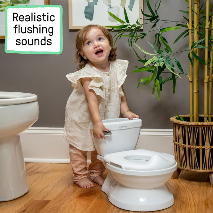 Summer Infant by  My Size Potty Pro in White, Toddler Potty Training Toilet, Lifelike Flushing Sound, for Ages 18 Months+, up to 50 Pounds