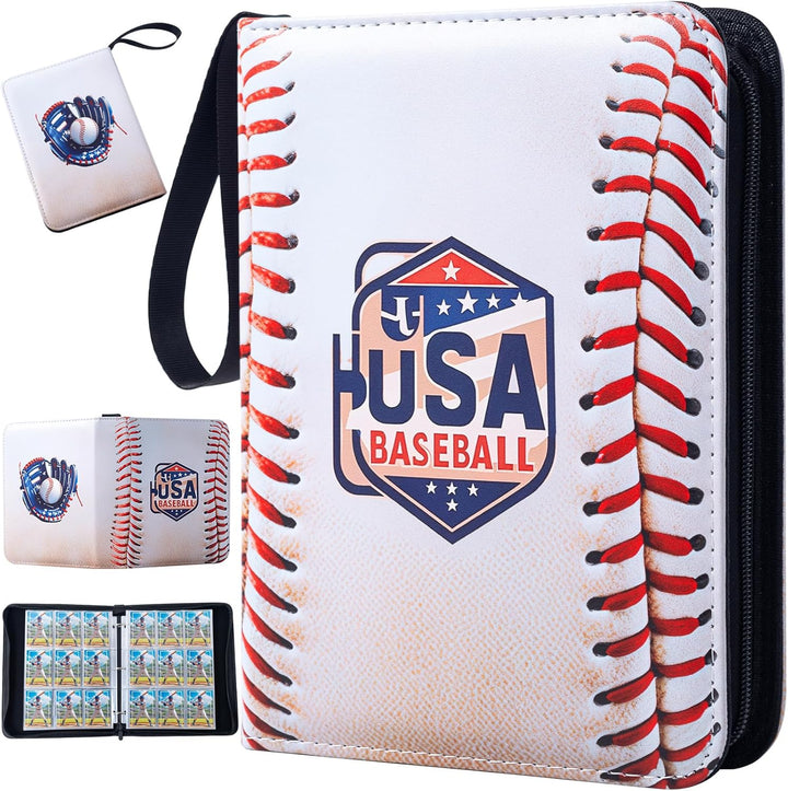 Toploader Binder Holds 324 Toploaders | 20 Toploaders |Waterproof PU Leather + Anti-Yellowing PP Inserts | Ridge Tab Sorting Portable Top Loader Binder for Cards (For Sports/Game Cards)
