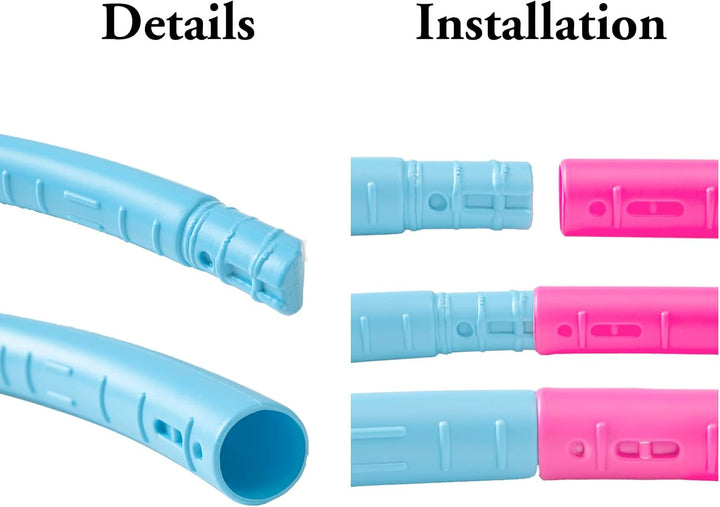 Kids Exercise Hoop, Detachable & Size Adjustable Toy Hoop, Professional Hoola Rings for Kids, Blue, Pink