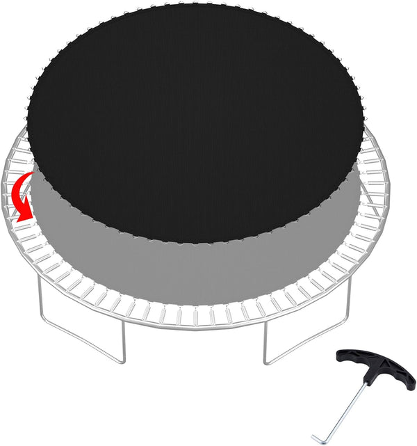 Trampoline Replacement Mat, Fits 12Ft 14Ft 15Ft round Trampolines Frame with 72/88/96 V-Rings Using 5.5/6.5/7 in Springs, Water-Resistant, UV Resistant, Good Jumping Bounce