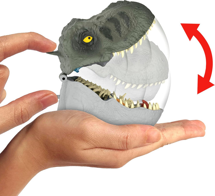 Jurassic World Rebirth Micro Adventure Playset, Tyrannosaurus Rex Head Opens to 4 Interactive Features, 3 Micro Figures, T. Rex Dinosaur Toy
