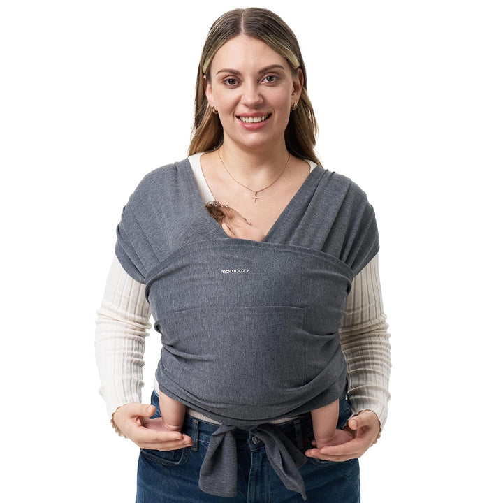 Baby Wrap Carrier, Easy to Wear Infant Carrier Slings, Lightweight Hands Free Baby Sling, Adjustable Baby Carriers for Newborn to Toddler 8-35 Lbs, Black