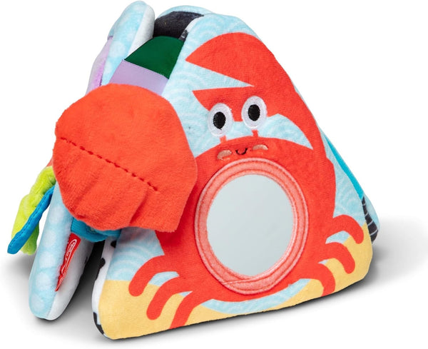 Ocean Tummy Time Triangle Infant Baby Toy, Soft Sensory Toy with Textures, Mirror, for Newborns to Ages 6 Months