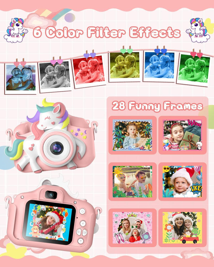 Kids Camera for 3-8 Years Old Toddlers Childrens Boys Girls Selfie Camera 20.0 MP HD 1080P IPS Screen Dual Digital Toy Camera for Kids Christmas Birthday Gifts