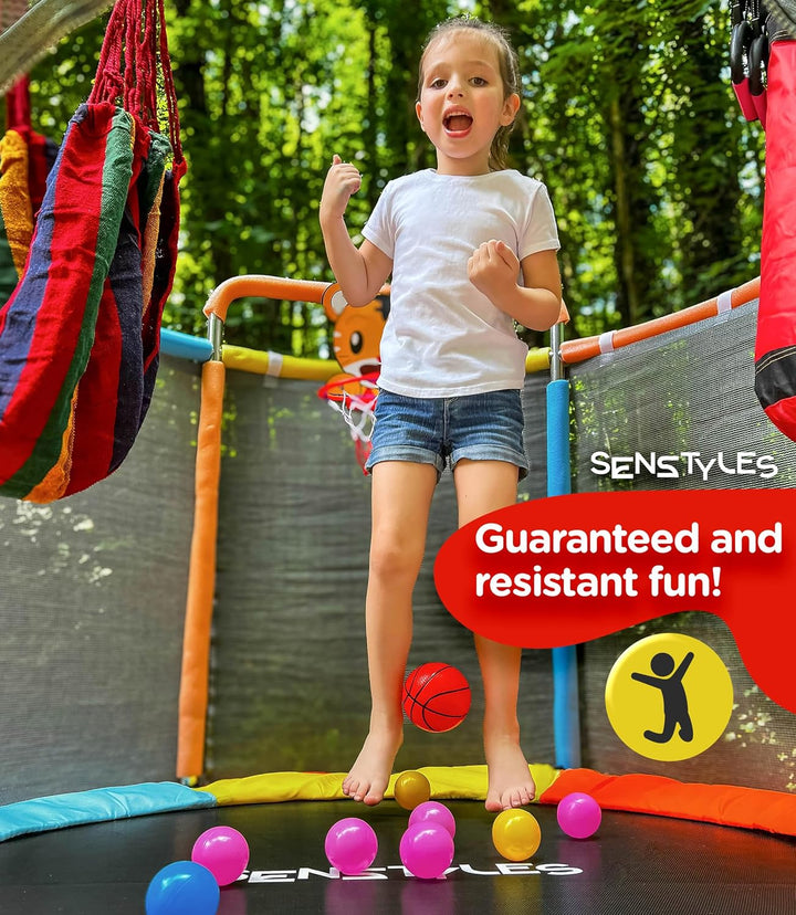 Trampoline for Kids - Anti-Rollover round Bottom - Double Safety Handles - Toddler Trampoline - Perfect for Indoor and Outdoor Play - Gifts for Boys & Girls - a Fun Way to Keep Your Kids Active!