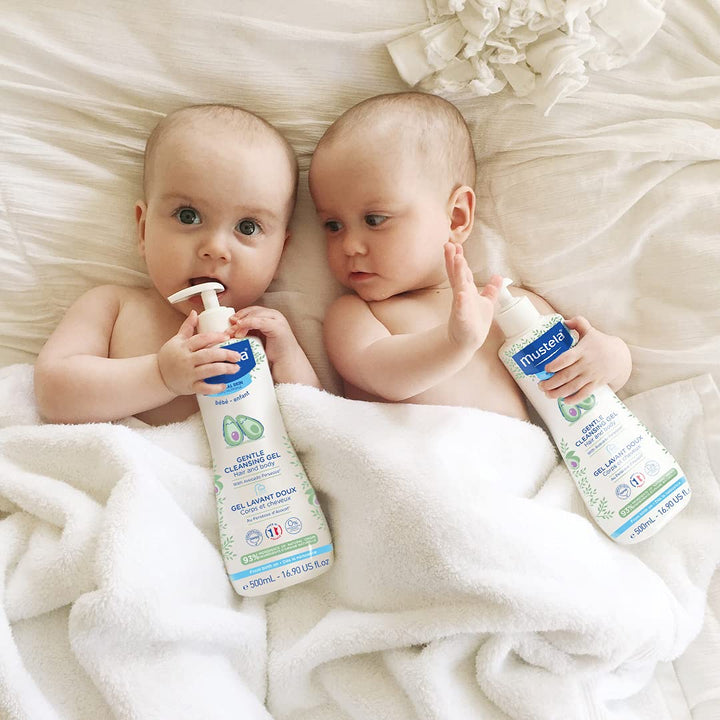 Baby Bath Time Gift Set - Baby Skin Care Essentials with Natural Avocado - Contains Hydra Bebe Body Lotion 10.14 Fl. Oz. & Gentle Cleansing Gel 16.9 Fl. Oz. - 2 Items Set