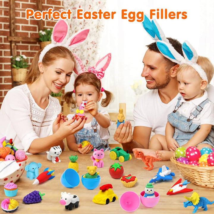 140PCS Mini Animal Erasers Bulk Kids Prizes Treasure Box Toys Classroom Rewards Teacher Must Haves Desk Pets Back to School Supplies Random Eraser Party Favors Kids Toys Gifts Pinata Stuffers