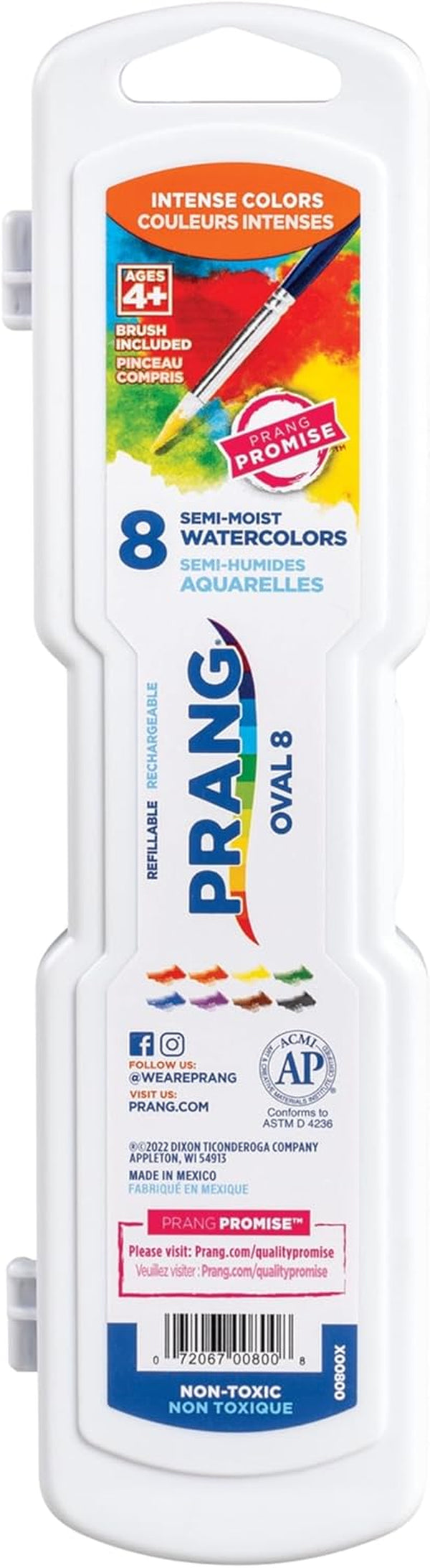 Oval Pan Watercolor Paint Set, 8 Assorted Colors, 1 Count