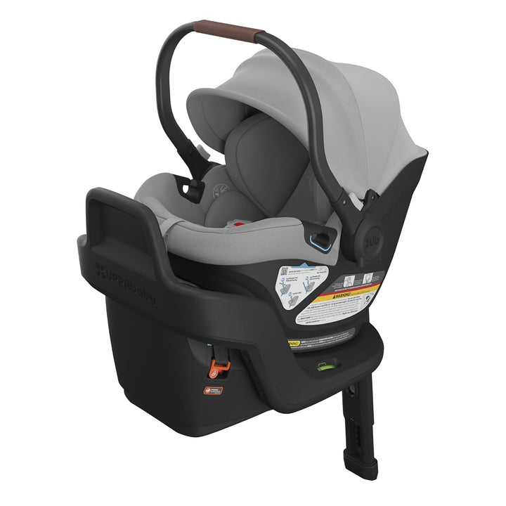Aria Lightweight Infant Car Seat/Just under 6 Lbs for Easy Portability/Base with Load Leg + Infant Insert Included/Direct Stroller Attachment/Jake (Charcoal/Black Leather)