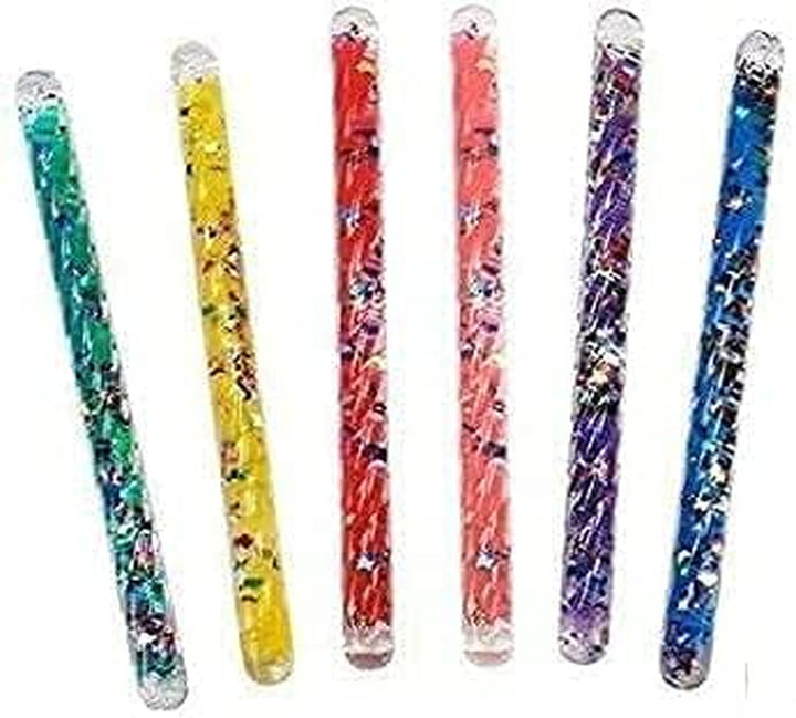 Mini Spiral Glitter Wands (6.5 Inches) Complete Gift Set Party Pack- 6 Pack