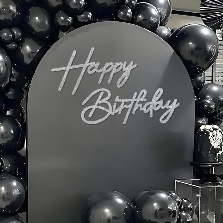Happy Birthday Sign for Backdrop - Glitter Felt Happy Birthday Letter Sign for Balloon Arch Birthday Party Balloon Arch Backdrop Decorations for Birthday Party Baby Shower - Gold