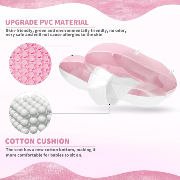 Baby Float with Canopy,Infant Pool Float with Safety Seat,Baby Swimming Float & Swim Float & Water Float UPF50+ UV Protection for Toddler from 3 to 36 Months.(S:3-12 Month/L:6-36 Month)