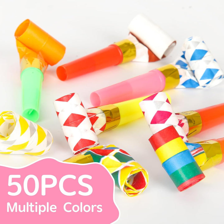 50 Pcs Funny Blowouts Blow Horns Birthday Party Whistles New Years Party Favors