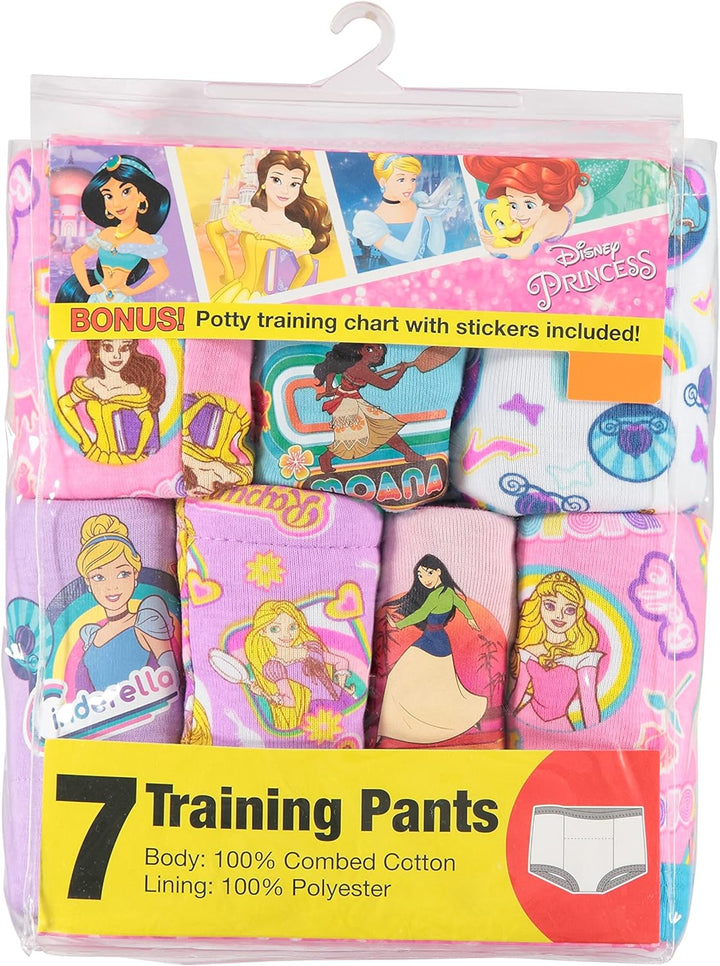 Girls' Princess Toddler Potty Training Pant and Starter Kit Includes Stickers & Tracking Chart Sizes 2T, 3T, 4T