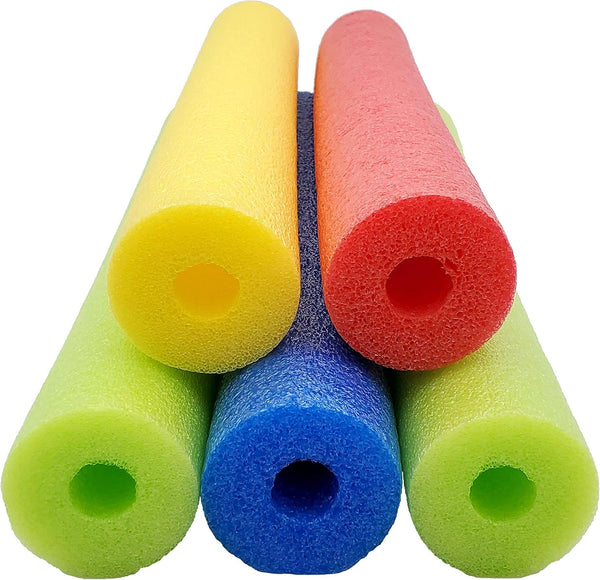 Pool Noodles,  5 Pack of 52 Inch Hollow Foam Swim Noodles, Bright Foam Noodles for Swimming, Floating and Craft Projects