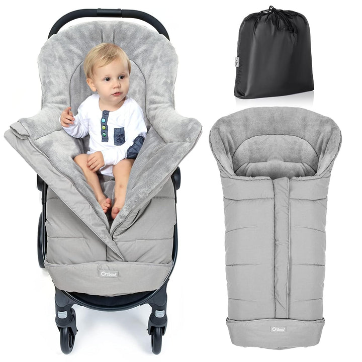 Warm Bunting Bag Universal,Stroller Sleeping Bag Cold Weather,Waterproof Toddler Footmuff (Dark Grey, Large)