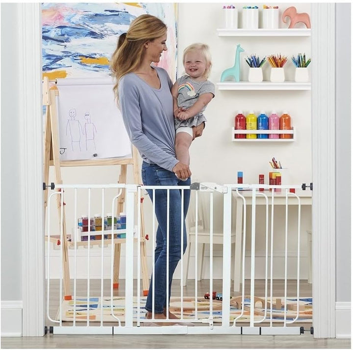 Easy Step 38.5-Inch Extra Wide Walk Thru Baby Gate, White Original Version
