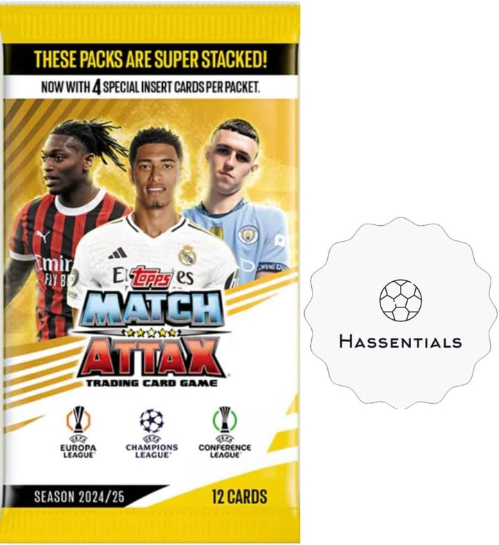 Match Attax Topps 24/25 New Premier League Soccer Trading Cards 1 Pack of 12 Soccer Cards 2024/2025 with s Sticker