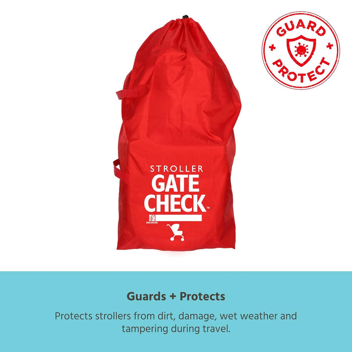Gate Check Bag for Single & Double Strollers - Travel Bag for Airplane, Fits Most Standard Baby Strollers, Airport Accessories for Gate Check, Flying Essentials - Red