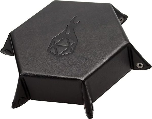 2 Pieces Dice Tray PU Leather Dice Trays Portable Folding Hexagon Dice Roller Tray for Dice Games like RPG, DND and Other Table Games (Dark Green, Violet)
