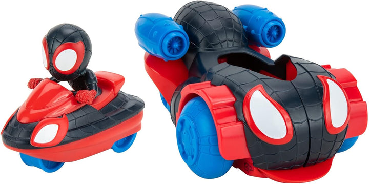 Marvel’S Spidey and His Amazing Friends Quick Shot Vehicle (Miles Morales: Spider-Man) - Quick Shot 2-In-1 Vehicle with Miles Morales: Spider-Man