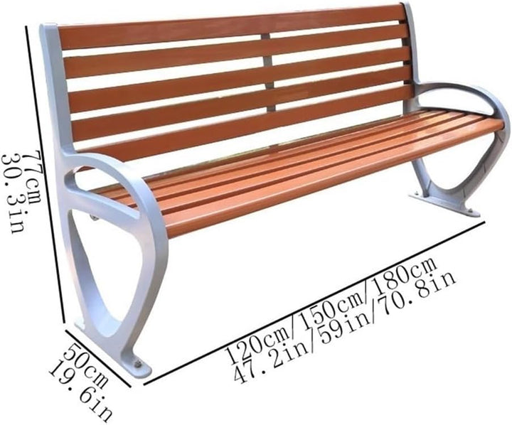 Outdoor Garden Bench Outdoor Benches, Patio Park Benches with Backrests, Cast Aluminium Benches, Leisure Chairs for Porch Garden Poolside Lawn Park Bench(Large)