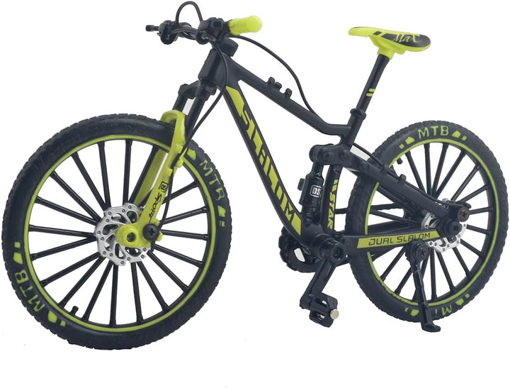 Alloy Mountain MTB Bicycle Ornament Model Bike Cake Topper Racing DH Bike Mountain Finger Bicycle Toy Mini XC Bicycle Vehicles Party Decorations Crafts for Home (Black Orange)