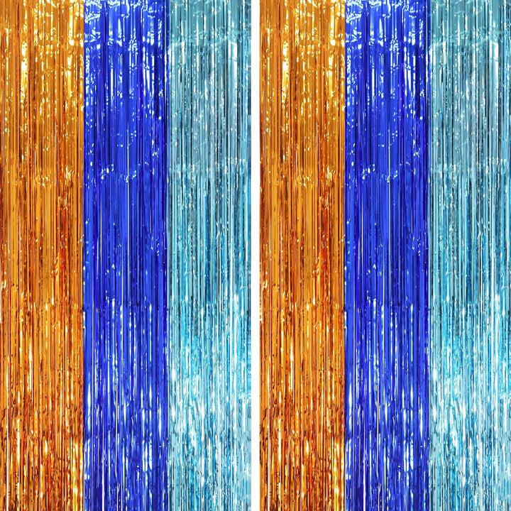 2 Pack Laser Pink Tinsel Foil Fringe Curtains, Mothers Day Pink Decorations, Metallic Tinsel Party Streamers Backdrop for Birthday Bachelorette Graduation Wedding Party Decorations