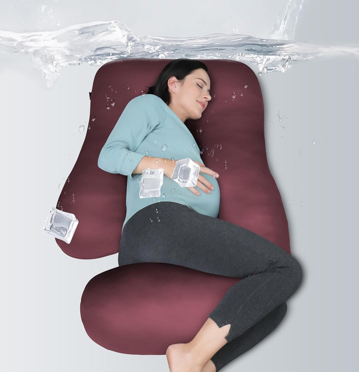 Pregnancy Pillows for Sleeping - U Shaped Full Body Maternity Pillow with Removable Cover - Support for Back, Legs, Belly, HIPS - 57 Inch Pregnancy Pillow for Women - Grey