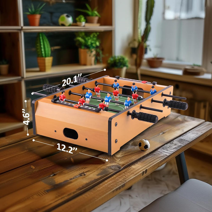 Mini Foosball Table (Upgrade) 20-Inch Foosball Table Adult Size Top Football/Soccer Game Table for Kids Easy to Store