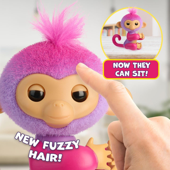 2023 NEW Interactive Baby Monkey Reacts to Touch – 70+ Sounds & Reactions – Charli (Purple)