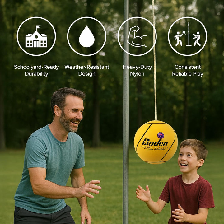 School Quality Tetherball Set - Soft-Touch Tetherball Ball and Rope