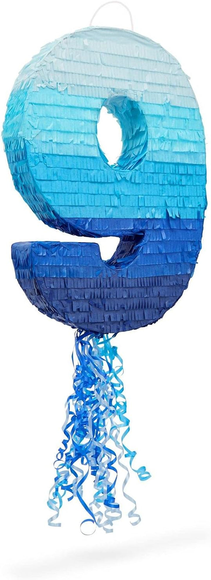 Number 4 Pull String Pinata for Boys 4Th Birthday Party Decorations - Ombre Blue (16.5 X 12 X 3 in 4 Pinata)