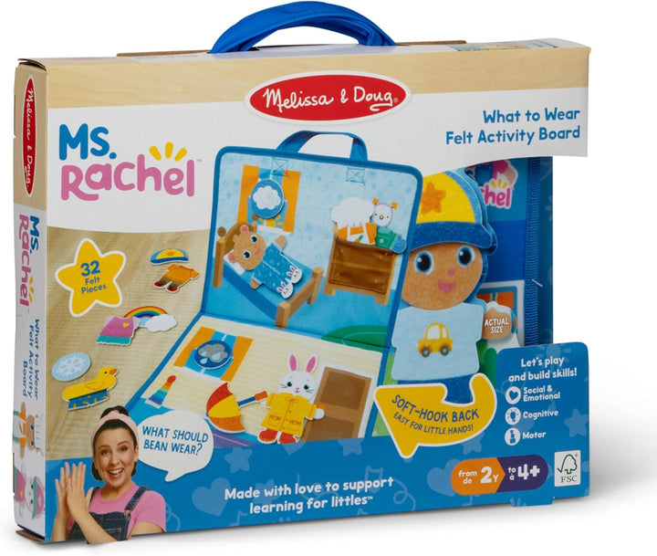 ® Ms. Rachel™ What to Wear Felt Activity Board Take-Along Preschool Learning Toy for Boys and Girls - FSC Certified