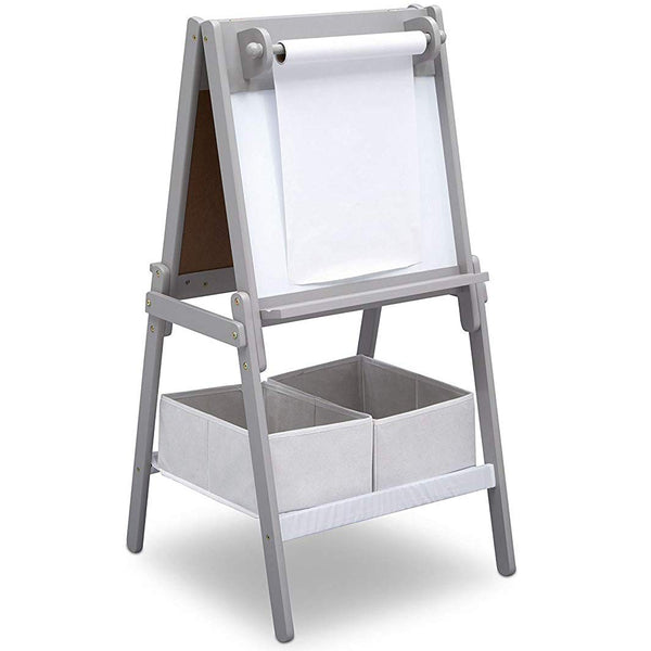 Mysize Kids Double-Sided Storage Easel -Ideal for Arts & Crafts, Drawing, Homeschooling and More - Greenguard Gold Certified, Grey