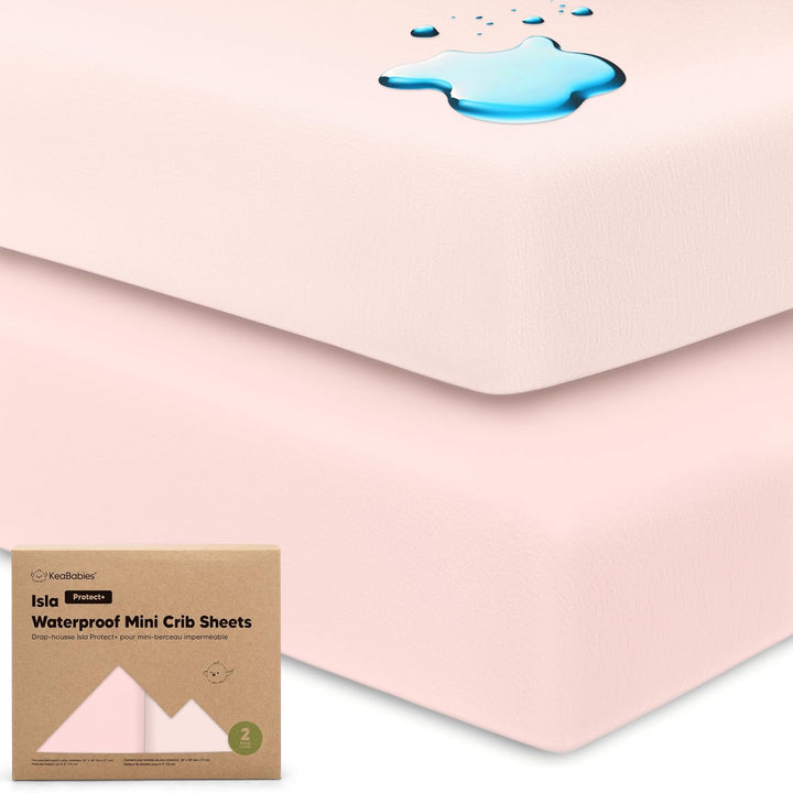 Pack and Play Sheets Fitted - 2-Pack Mini Crib Sheets for Pack N Play Mattress 38X26, Soft & Cozy, Neutral Toddler Playard Bedding, Snug Fitted Mini Baby Crib Mattress Cover Boy, Girl (Butterflies)