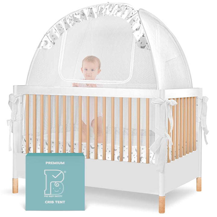Breathable Mesh Crib Tent to Keep Baby from Climbing Out, Crib Net Canopy with Auto-Lock Zipper and Safety Latch, Crib Net to Keep Baby In, Crib Cover for Safety (Mosquiteros Para Cunas De Bebes)