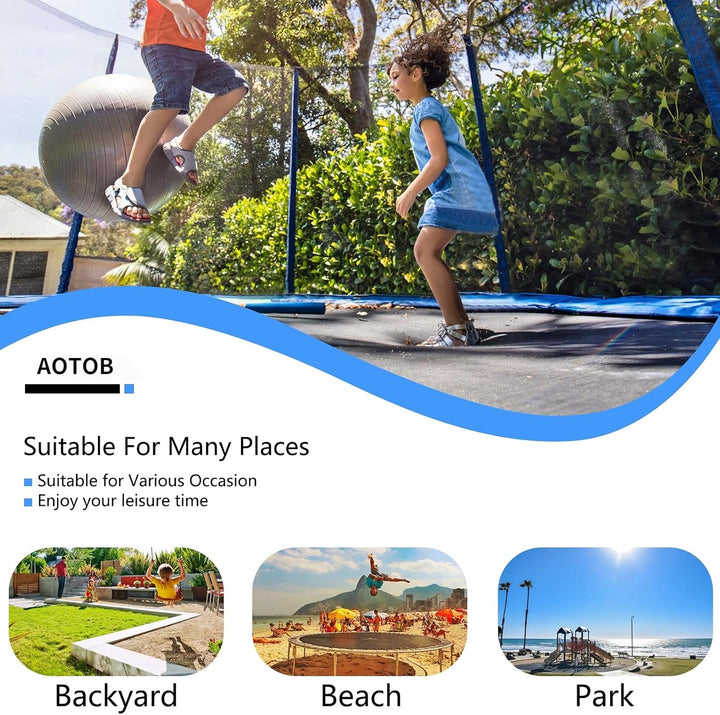 8FT 10FT 12FT 14 FT 15FT Trampoline with Safety Enclosure Net，Outdoor Trampoline with Basketball Hoop, Heavy Duty Jumping Mat and Spring Cover Padding for Kids and Adults, Storage Bag and Ladder